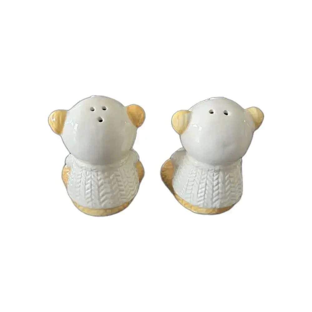 New Dabney Lee Football Teddy Bear Salt & Pepper Shakers Salt N Pepper Decor